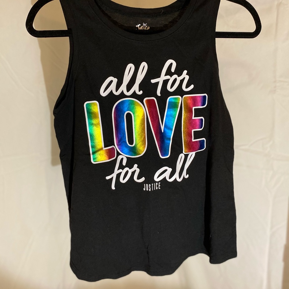 ✨💕JUSTICE💕✨ “ALL FOR LOVE FOR ALL” Tank